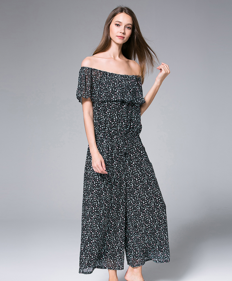 Jumpsuits - Off-the-shoulder Chiffon Jumpsuit